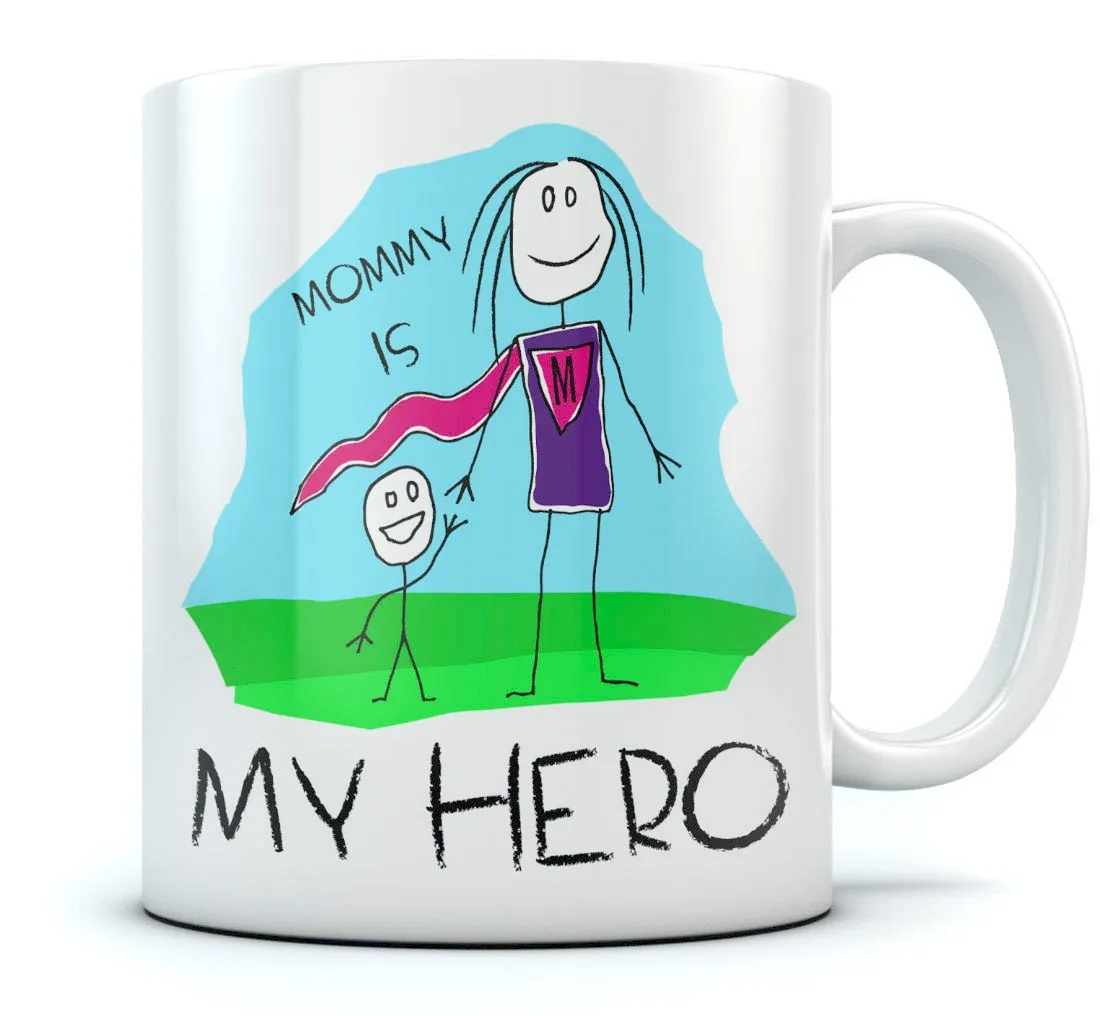 Кофейная кружка с надписью Mommy Is My Hero Super Dad подарок на день матери керамическая