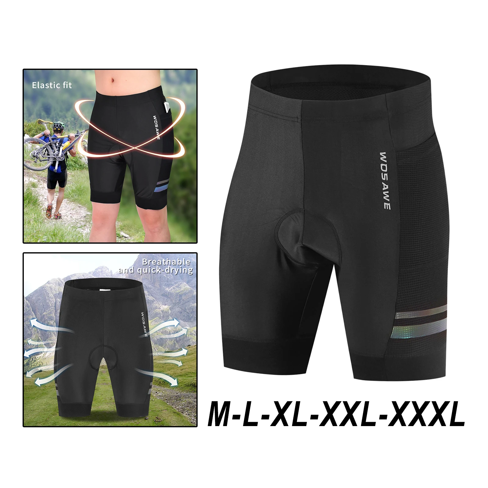 Men Padded Bike Shorts with Pocket & Reflective Strap, Men's Cycling Shorts Wide Waistband Biking Bicycle Pants Riding Trousers
Men Padded Bike Shorts with Pocket & Reflective Strap, Men's Cycling Shorts Wide Waistband Biking Bicycle Pants Riding Trousers