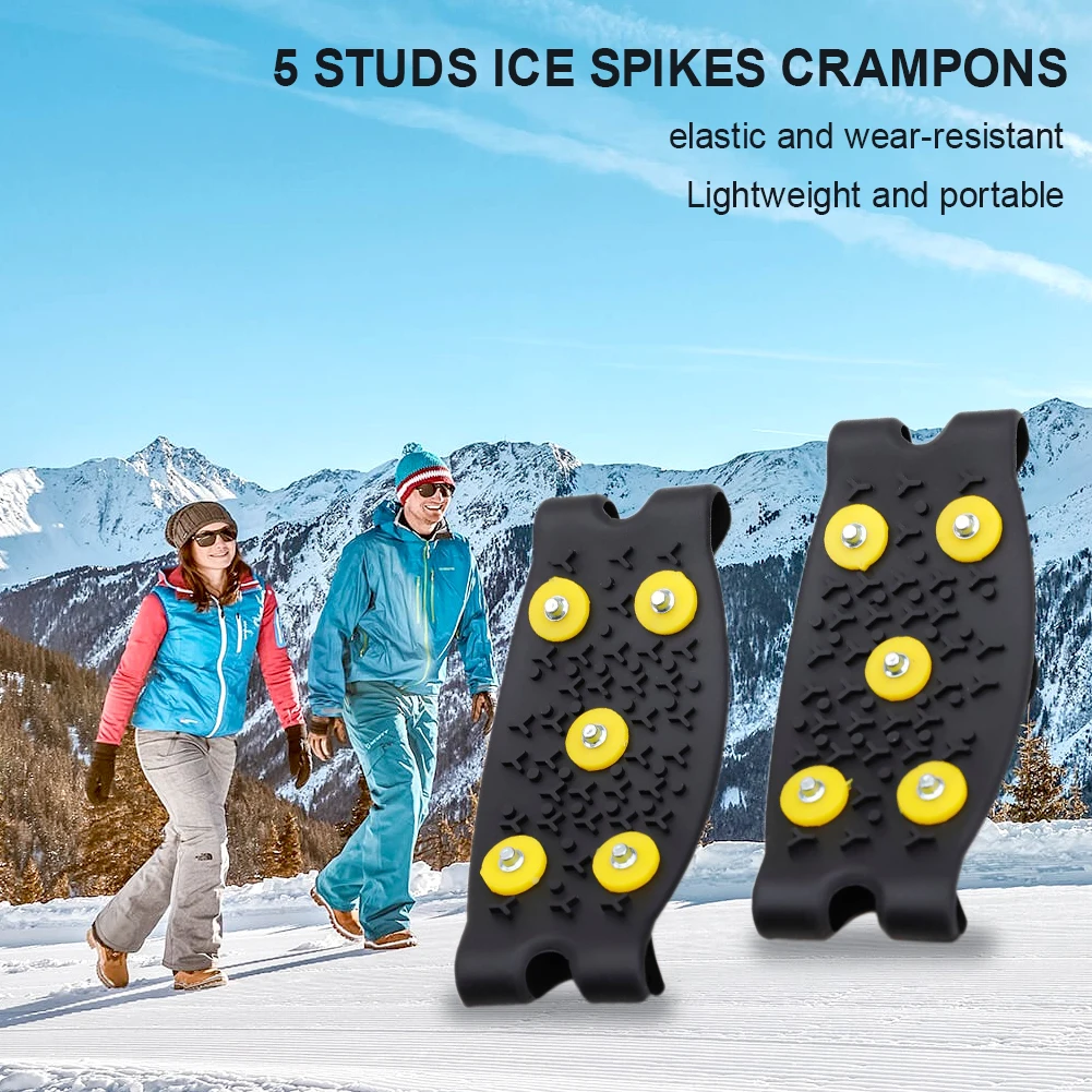 1 Pair 5 Teeth Ice Gripper For Shoes Women Men Crampons Ice Gripper Spike Grips Cleats For Snow Studs Non-Slip Climbing Covers
1 Pair 5 Teeth Ice Gripper For Shoes Women Men Crampons Ice Gripper Spike Grips Cleats For Snow Studs Non-Slip Climbing Covers