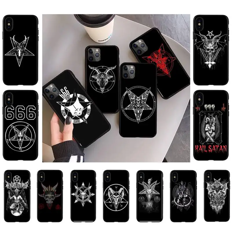 

Pentagram 666 Demonic Satanic Phone Case For iPhone 11 8 7 6 6S Plus X XS MAX 5 5S se 2020 11 12pro max XR Silicone Fundas