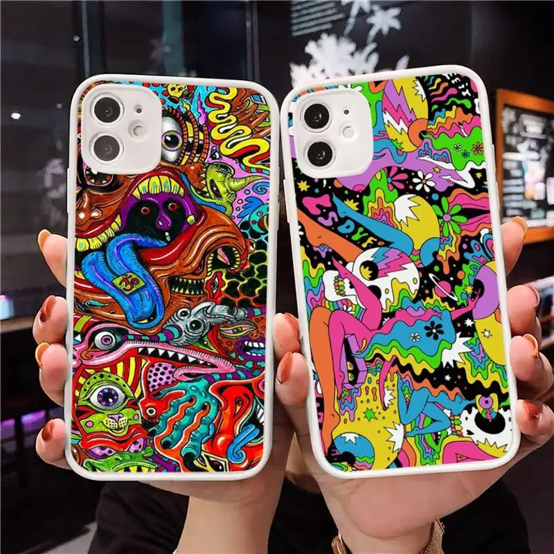 Colourful Psychedelic Trippy Phone Case Matte Transparent for iPhone 7 8 11 12 s mini pro X XS XR MAX Plus cover funda
Colourful Psychedelic Trippy Phone Case Matte Transparent for iPhone 7 8 11 12 s mini pro X XS XR MAX Plus cover funda
