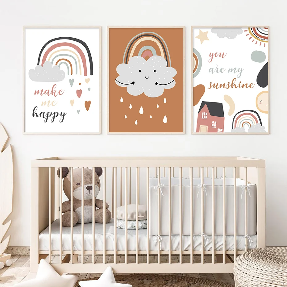 Cartoon Rainbow Clouds My Sunshine Canvas Painting Nursery Modern Posters Wall Art Print Picture for Kids Bedroom Home Decor
Cartoon Rainbow Clouds My Sunshine Canvas Painting Nursery Modern Posters Wall Art Print Picture for Kids Bedroom Home Decor