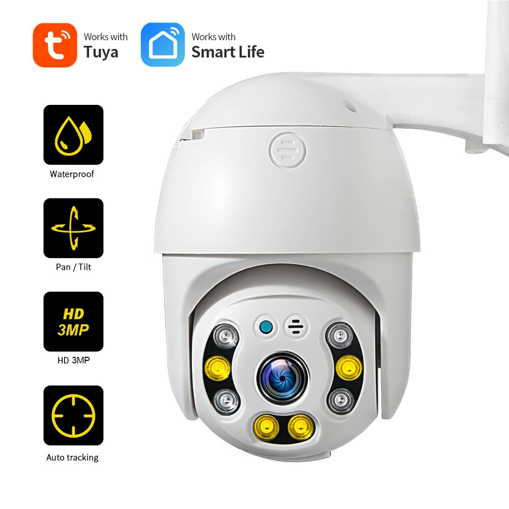 Tuya Smart Home Dome Camera 3MP HD Night Vision Full Color Outdoor WIFI Surveillance Camera
Tuya Smart Home Dome Camera 3MP HD Night Vision Full Color Outdoor WIFI Surveillance Camera