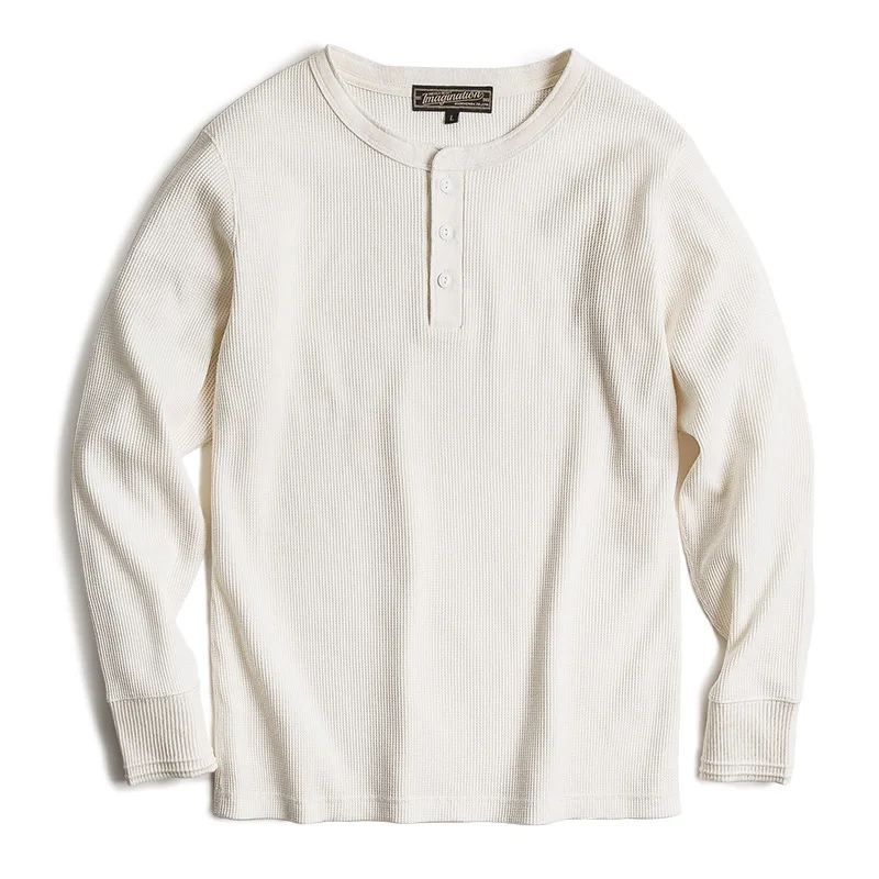 Maden Fit Long-sleeved Pullover T-shirts Men Waffle Cotton Henry T-shirt Cream White Sweater Tee Man Clthing Regularly
Maden Fit Long-sleeved Pullover T-shirts Men Waffle Cotton Henry T-shirt Cream White Sweater Tee Man Clthing Regularly