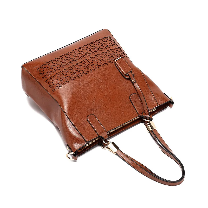 PU Large Laser Hollow Bags Oil Wax Cowhide Should Bag Vintage Tote Bags for Lady Exquisite Handbag 2020 Dropshippin Fashion
PU Large Laser Hollow Bags Oil Wax Cowhide Should Bag Vintage Tote Bags for Lady Exquisite Handbag 2020 Dropshippin Fashion