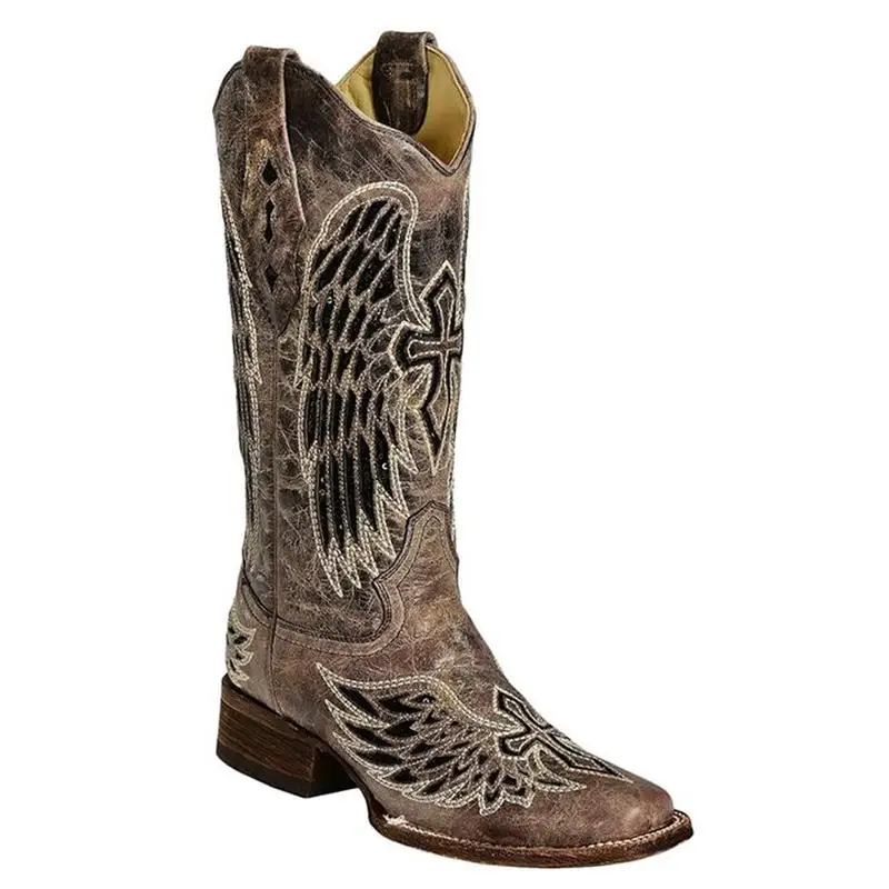 New Women Shoes Fashion Trend Street Handmade Solid Color PU Sequin Stitching Wings Cross Square Toe Western Cowboy Boots KS461
New Women Shoes Fashion Trend Street Handmade Solid Color PU Sequin Stitching Wings Cross Square Toe Western Cowboy Boots KS461