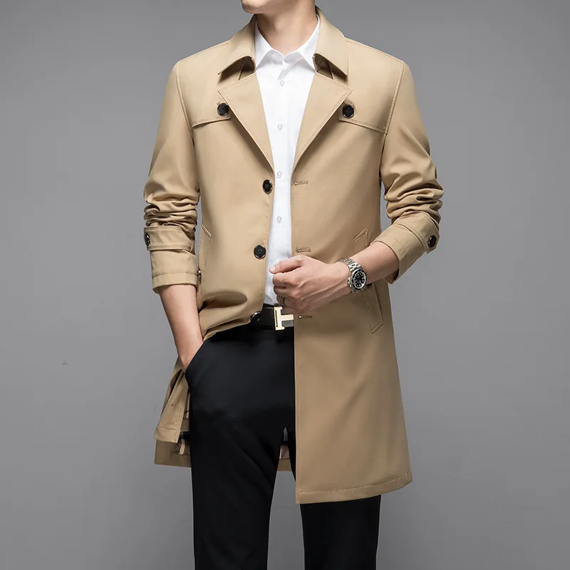 Men Clothing 2021 New Men's Windbreaker Jacket Mid-length Lapel Business Casual British Style Coat Male Spring Autumn
Men Clothing 2021 New Men's Windbreaker Jacket Mid-length Lapel Business Casual British Style Coat Male Spring Autumn