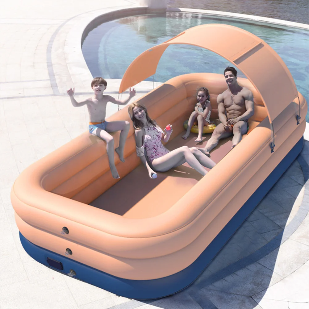 

3-х слойный автоматический вращающийся бассейн, 380 см/210 см, большие бассейны для семьи, съемные детские океанские мячи, ПВХ Ванна для детей