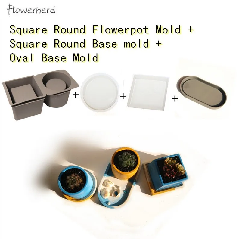 DIY Square Round Cement Flower Pot Silicone Mold Base Mould Resin Mold Candle Holder Concrete Fleshy Pot Cake Decorating Tools
DIY Square Round Cement Flower Pot Silicone Mold Base Mould Resin Mold Candle Holder Concrete Fleshy Pot Cake Decorating Tools