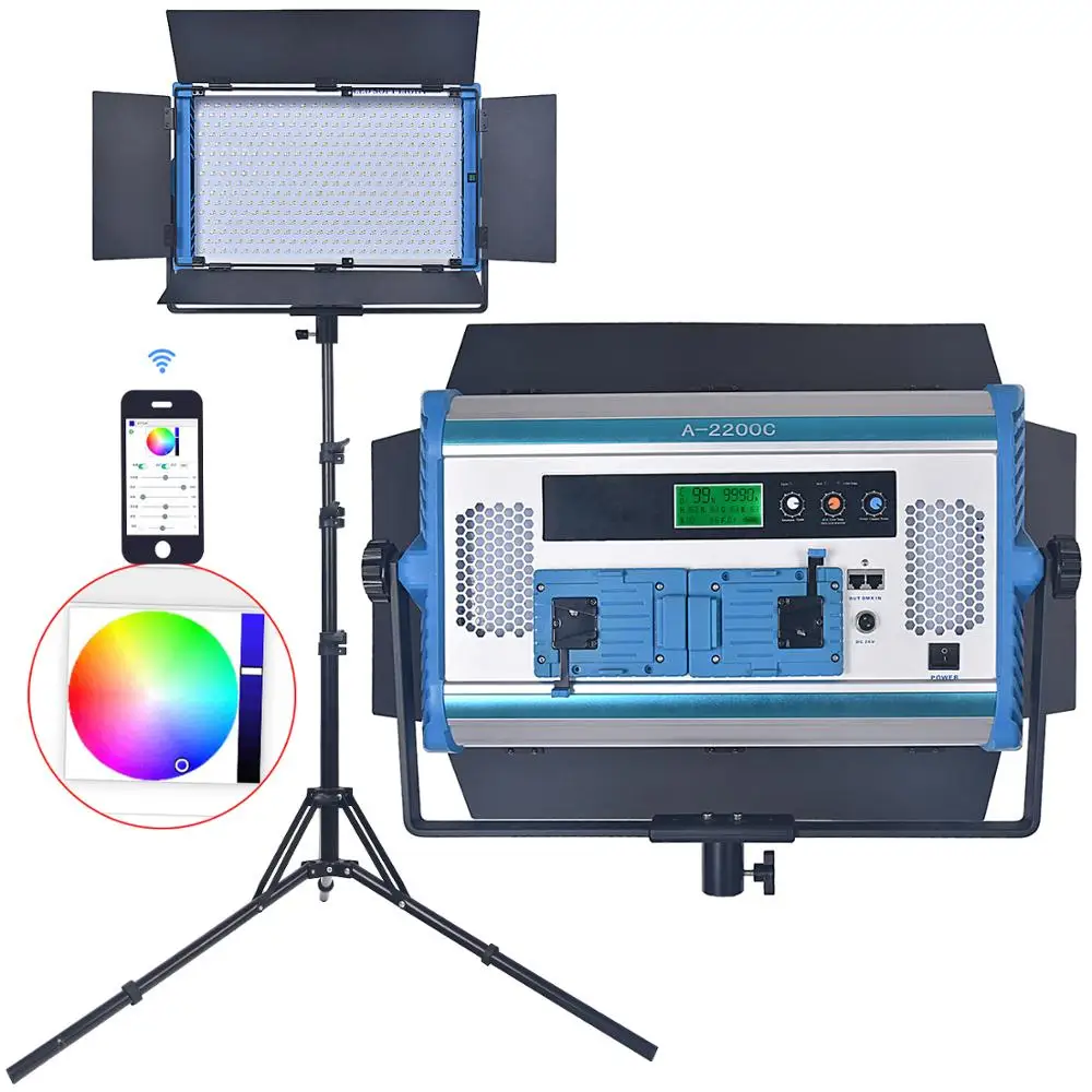fosoto A-2200C Photographic Light RGB LED Lamp 2800k-9999k Temperature 180W With Mobile APP Remote Control Software Tripod 
fosoto A-2200C Photographic Light RGB LED Lamp 2800k-9999k Temperature 180W With Mobile APP Remote Control Software Tripod
