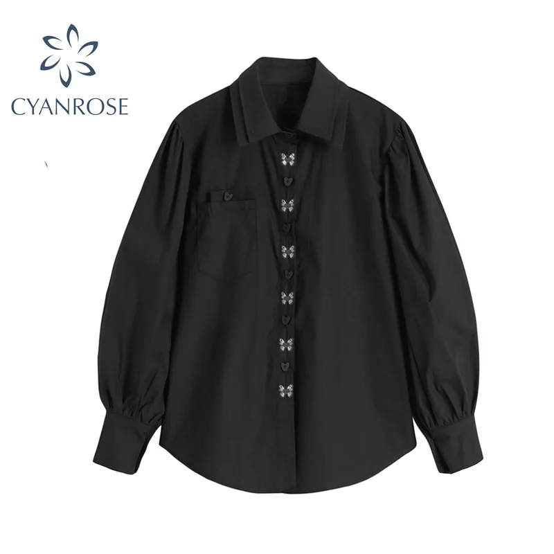 2020 Autumn Women Black Gothic Shirt Long Sleeve Turn Down Collar Loose Harajuku Vintage Streetwear Goths Blouse Tops Casual
2020 Autumn Women Black Gothic Shirt Long Sleeve Turn Down Collar Loose Harajuku Vintage Streetwear Goths Blouse Tops Casual