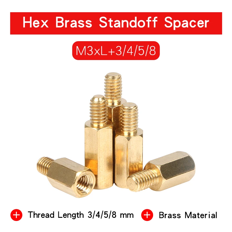 15 PCS Hex Brass Standoff Spacer Screw M3 Thread Length 3/4/5/8 mm Hexagon Stud PCB Computer Male to Female Standoff Spacer
15 PCS Hex Brass Standoff Spacer Screw M3 Thread Length 3/4/5/8 mm Hexagon Stud PCB Computer Male to Female Standoff Spacer