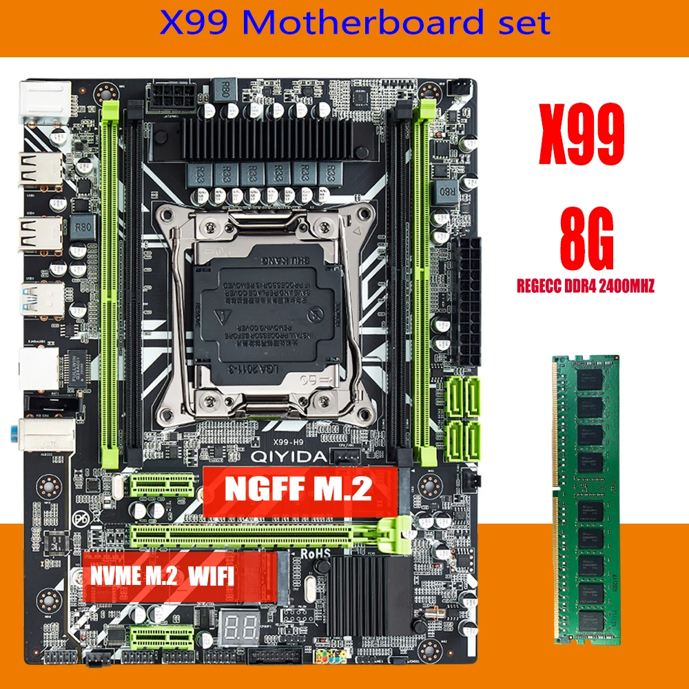 X99 материнская плата с 1*8G = 8 Гб DDR4 2400 МГц REGECC комбо памяти NVME USB3.0 MATX