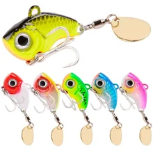 1Pcs Rotating Metal VIB Vibration Bait Spinner Spoon Fishing Lures 5g 10g 20g Jigs Trout Winter Fishing Hard Baits Tackle Pesca