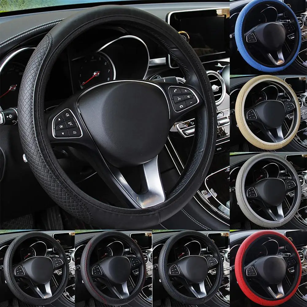 Universal Car Steering Wheel Cover Skidproof Auto Steering- Wheel Cover Anti-Slip Embossing Leather Car-styling 37-38cm
Universal Car Steering Wheel Cover Skidproof Auto Steering- Wheel Cover Anti-Slip Embossing Leather Car-styling 37-38cm