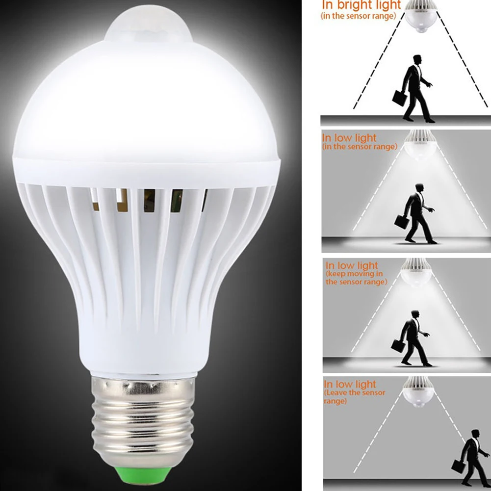 

12W 15W 18W 20W LED Motion sensor lamp E27 Universal Safety Night Light AC 110V 220V Saving Energy LED Bulbs PIR Decor Ampoule