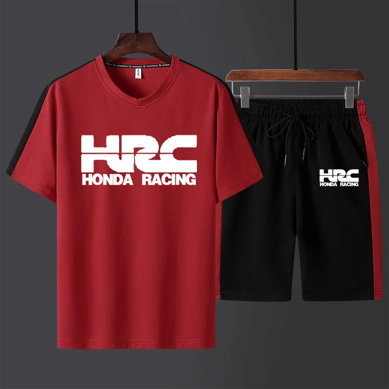 Summer Men's T-shirt HRC race motorcycle Car Logo Printed Casual Trend high quality Cotton Men's short sleeve+shorts 2-piece set
Summer Men's T-shirt HRC race motorcycle Car Logo Printed Casual Trend high quality Cotton Men's short sleeve+shorts 2-piece set