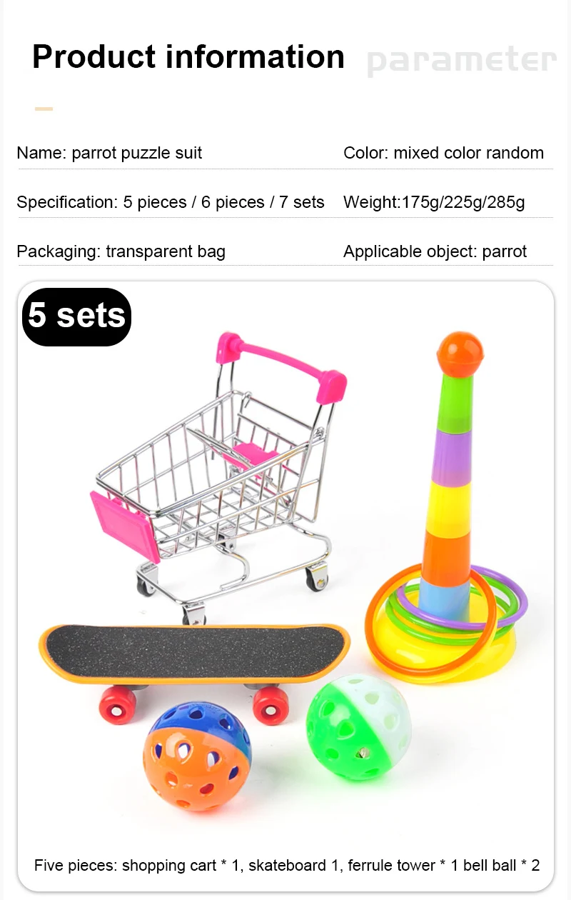 1 Set Parrot Training Toy Interactive Funny Skateboard Cart Ball Puzzle Training Bird Toy Supplies
1 Set Parrot Training Toy Interactive Funny Skateboard Cart Ball Puzzle Training Bird Toy Supplies
