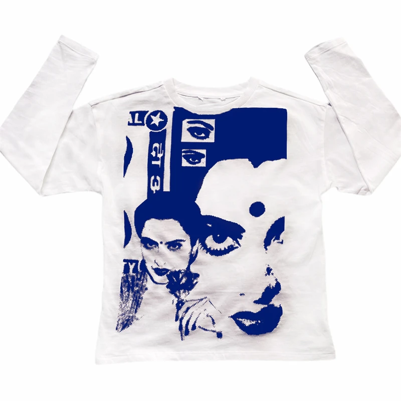 Dourbesty Women Aesthetic Graphic Face Print T-shirt Autumn Long Sleeve Round Neck Casual Pullover Gothic Tees Streetwear TShirt
Dourbesty Women Aesthetic Graphic Face Print T-shirt Autumn Long Sleeve Round Neck Casual Pullover Gothic Tees Streetwear TShirt