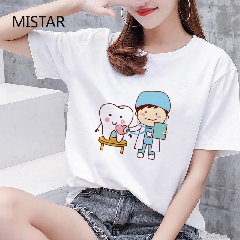 New Summer Tooth Dentist Printed Cartoon T Shirt Women Casual White Tops Fashion T Shirt Short Sleeve Graphic Tees Women
New Summer Tooth Dentist Printed Cartoon T Shirt Women Casual White Tops Fashion T Shirt Short Sleeve Graphic Tees Women