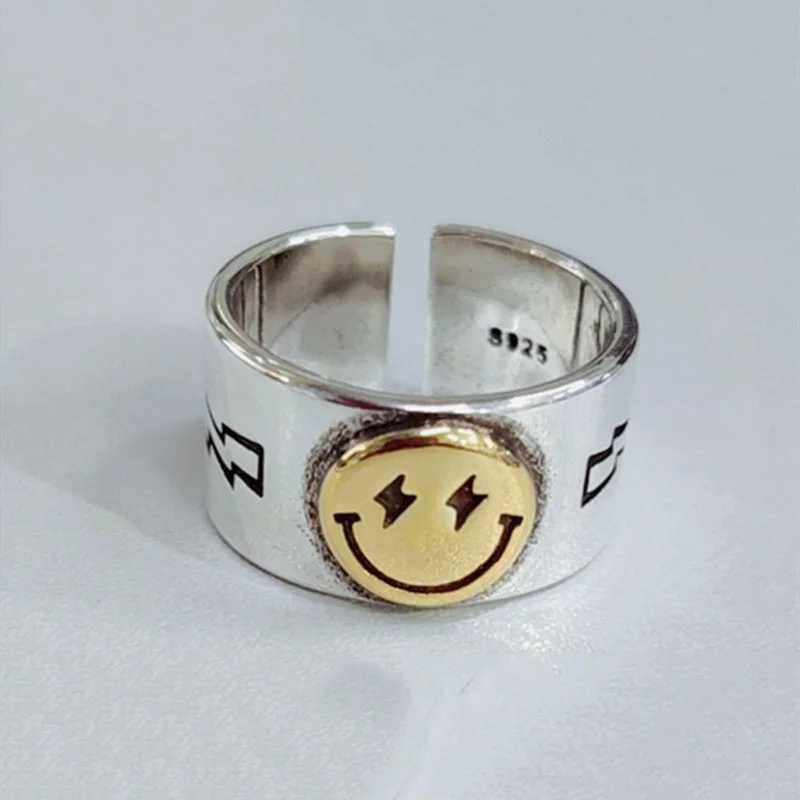 Smiley Face Ring Female Open Ring for Women Simple Design Cute Happy Smiley Faces Adjustable Rings Gifts For Women and Men
Smiley Face Ring Female Open Ring for Women Simple Design Cute Happy Smiley Faces Adjustable Rings Gifts For Women and Men