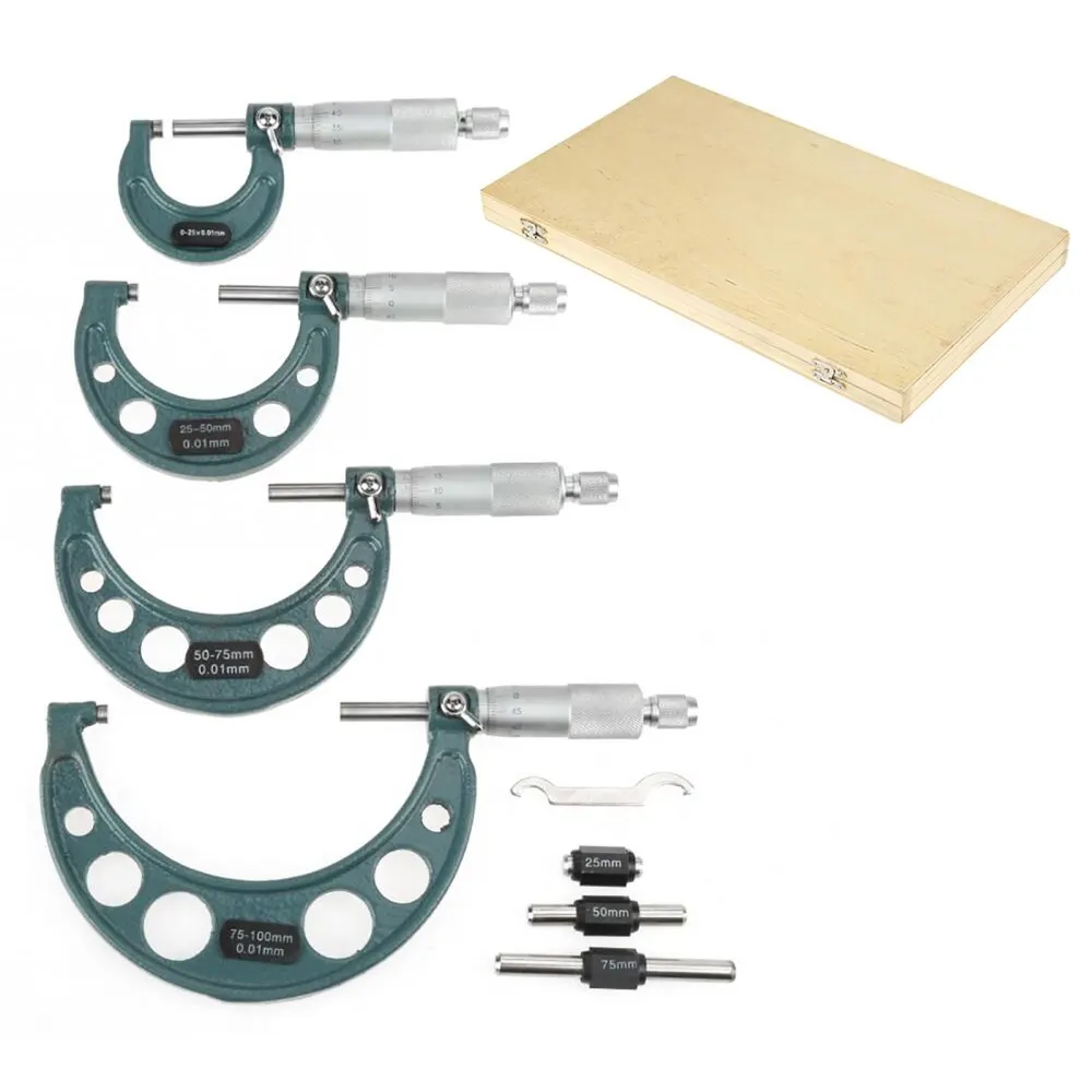 Micrometer Wrench Accessories Outside Caliper Cast Iron 0-100mm Different Sizes Kit Outer Diameter Hard Alloy Measuring Tools 
Micrometer Wrench Accessories Outside Caliper Cast Iron 0-100mm Different Sizes Kit Outer Diameter Hard Alloy Measuring Tools