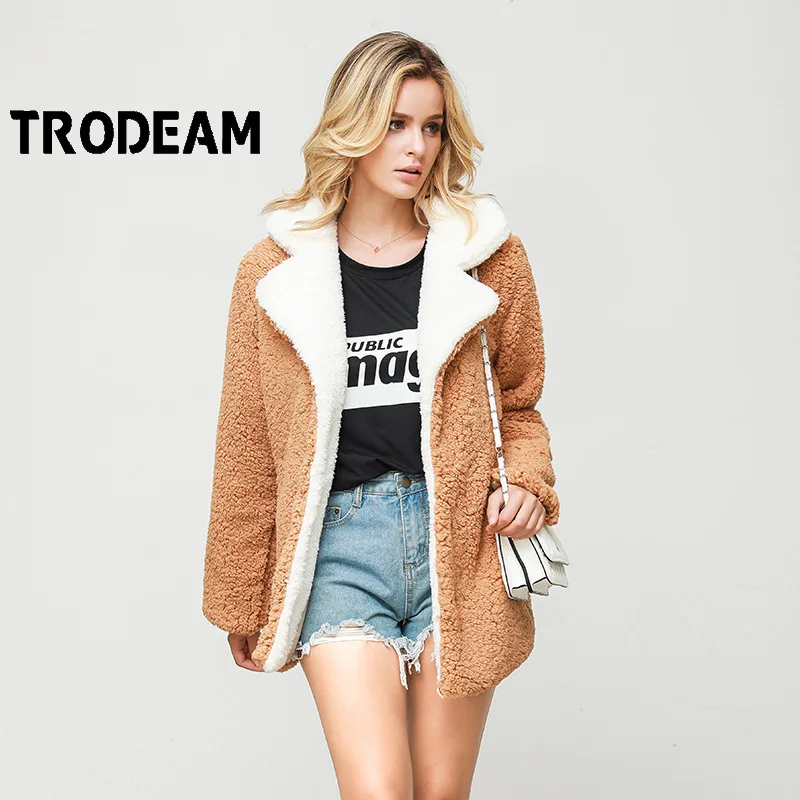 Новинка 2021, женские куртки TRODEAM из искусственного меха, корейская мода, пикантное мягкое теплое плюшевое пальто, Женский костюм с лацканами, ...
Новинка 2021, женские куртки TRODEAM из искусственного меха, корейская мода, пикантное мягкое теплое плюшевое пальто, Женский костюм с лацканами, ...