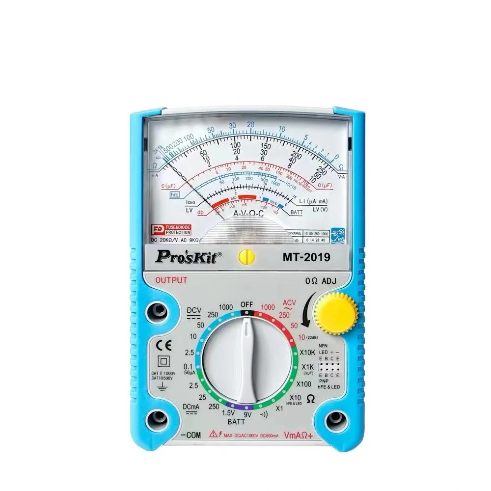 Free Shipping ProsKit MT-2019 Protective Function Analog Multimeter Safety Standard Professional Ohm Test Meter Tester Analog
Free Shipping ProsKit MT-2019 Protective Function Analog Multimeter Safety Standard Professional Ohm Test Meter Tester Analog