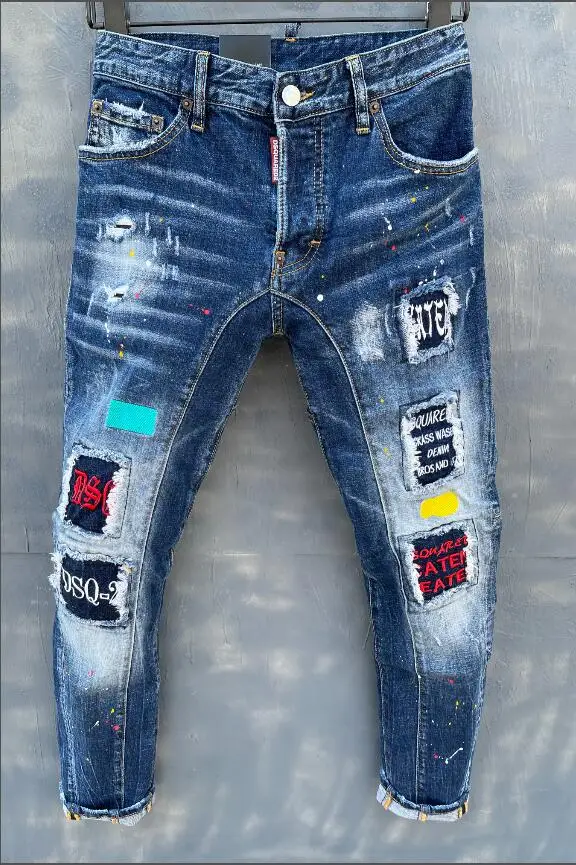 Dsquared2 цветной комбинированный деним, буквенная вышивка, модные джинсовые брюки, мужская и женская одежда, t136
Dsquared2 цветной комбинированный деним, буквенная вышивка, модные джинсовые брюки, мужская и женская одежда, t136