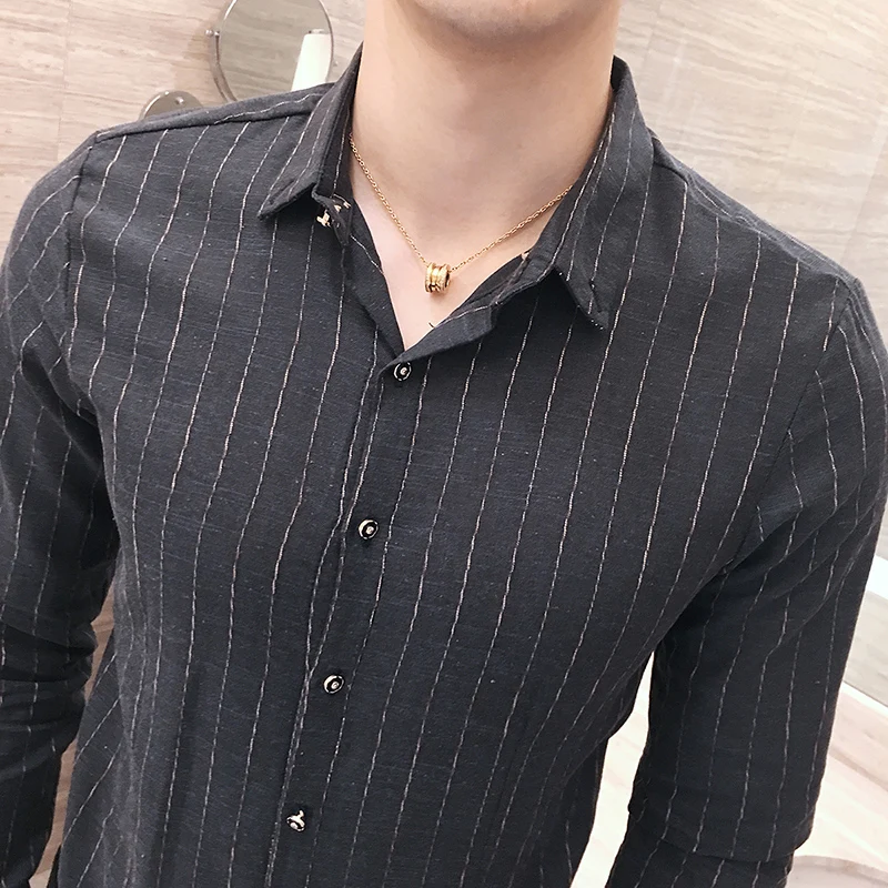 Mens Formal Business Shirts Men Dress Casual Slim Fit Long Sleeve Striped Shirt 2020 British Style Streetwear Social Men Clothes
Mens Formal Business Shirts Men Dress Casual Slim Fit Long Sleeve Striped Shirt 2020 British Style Streetwear Social Men Clothes