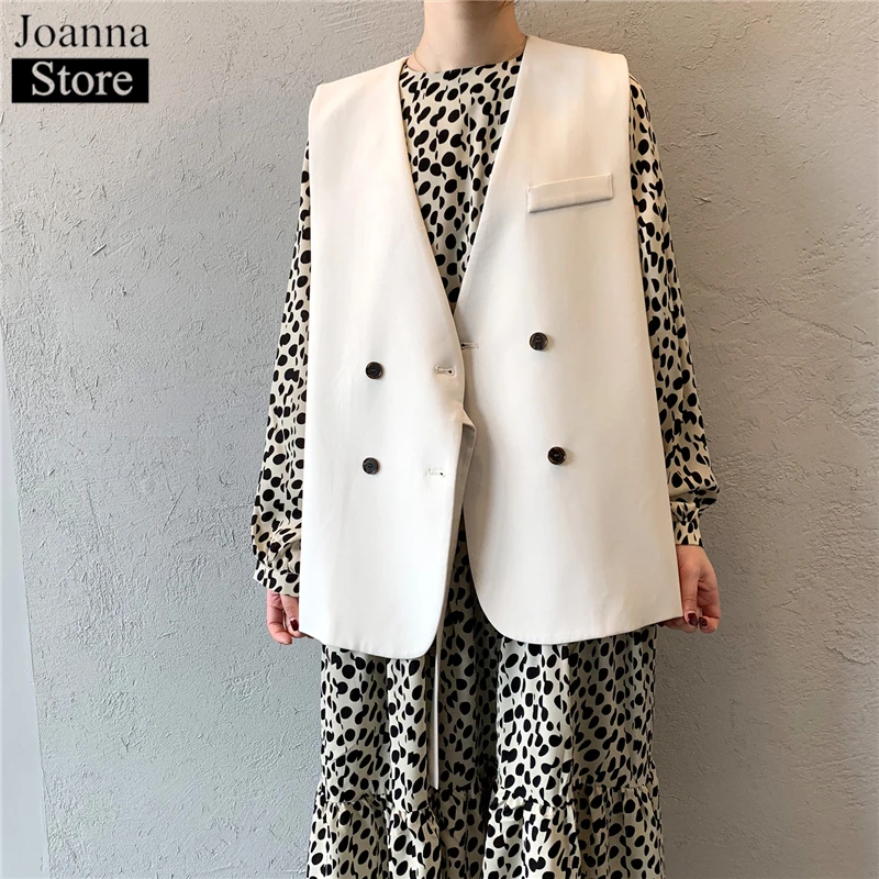 Spring New Short Suit Vest Women V-Neck Double Breasted Pockets Belt Vintage Elegant Vests White Plus Size Loose Wild Clothes
Spring New Short Suit Vest Women V-Neck Double Breasted Pockets Belt Vintage Elegant Vests White Plus Size Loose Wild Clothes