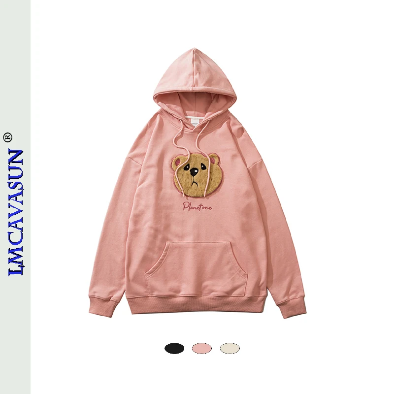 LEIMEICHEN Street Tide Top Unisex Men and Women Towel Embroidered Bear Loose Couple Style Terry Hooded Sweater 1817
LEIMEICHEN Street Tide Top Unisex Men and Women Towel Embroidered Bear Loose Couple Style Terry Hooded Sweater 1817