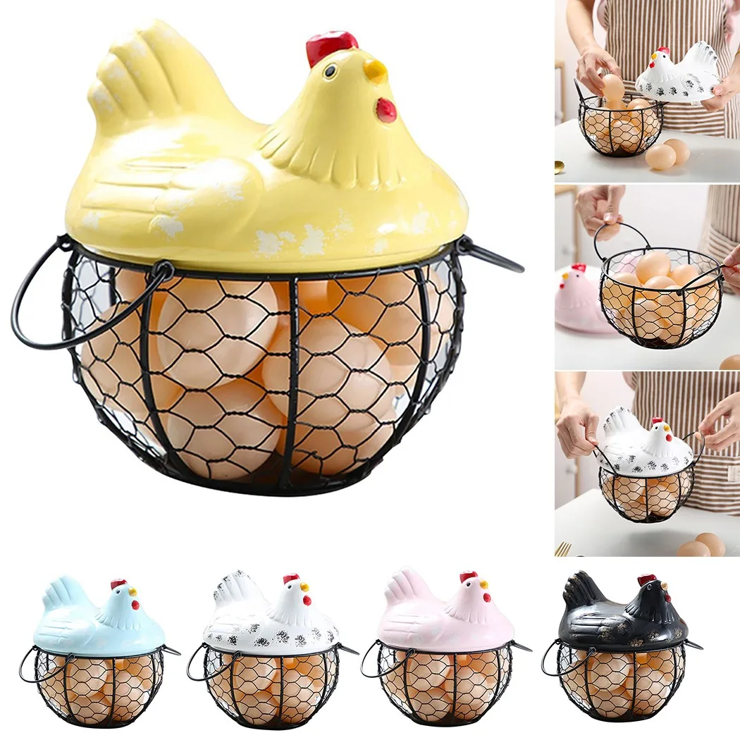 Chicken Shape Decoration Iron Anti-slip Eggs Holder Basket Organizer Storage Fruit Container Kitchen Hen Decor Basket Ceramic
Chicken Shape Decoration Iron Anti-slip Eggs Holder Basket Organizer Storage Fruit Container Kitchen Hen Decor Basket Ceramic