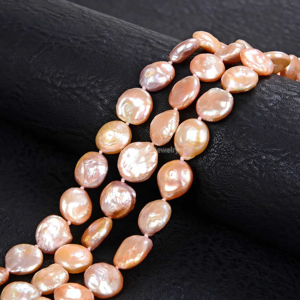 GuaiGuai Jewelry 17''-20" High Quality 3 Strands 12MM Natural Pink Coin Pearl Necklace
GuaiGuai Jewelry 17''-20" High Quality 3 Strands 12MM Natural Pink Coin Pearl Necklace