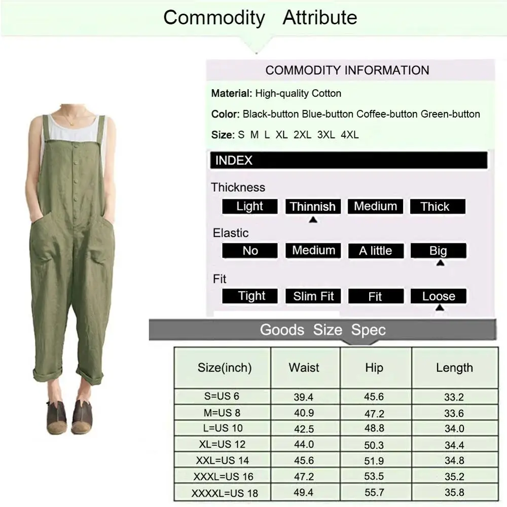 New arrival Summer Women Casual Loose Bodysuits Cotton Linen Pocket Jumpsuit Strap Long Trousers Overalls Streetwear Plus Size
New arrival Summer Women Casual Loose Bodysuits Cotton Linen Pocket Jumpsuit Strap Long Trousers Overalls Streetwear Plus Size