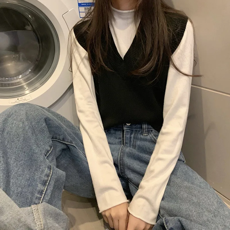 Women Knitted Vest Fashion Sweater V-Neck Sleeveless Casual Tank Tops Pullover Spring Autumn Solid Color Elasticity Sweater Vest
Women Knitted Vest Fashion Sweater V-Neck Sleeveless Casual Tank Tops Pullover Spring Autumn Solid Color Elasticity Sweater Vest