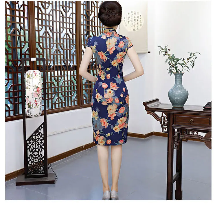 Новинка летнее сексуальное кружевное платье женское воротник-стойка Cheongsam