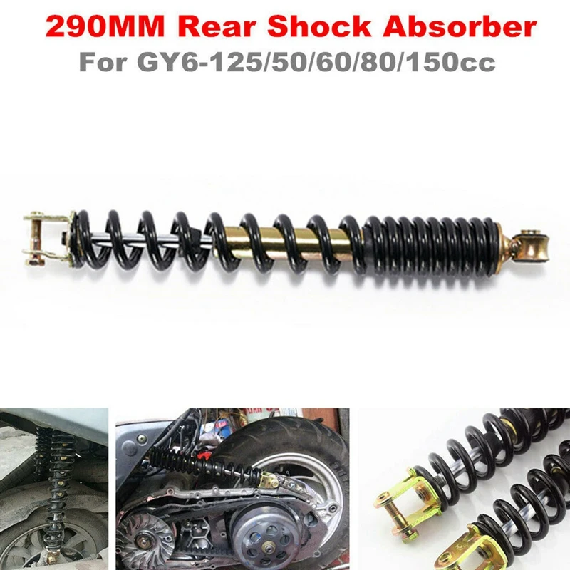 NEW-Universals 290mm 11.4 Inch Eye Motorcycle Air Shock Absorber Rear Suspension for GY6-125/50/60/80/150Cc Scooters 
NEW-Universals 290mm 11.4 Inch Eye Motorcycle Air Shock Absorber Rear Suspension for GY6-125/50/60/80/150Cc Scooters