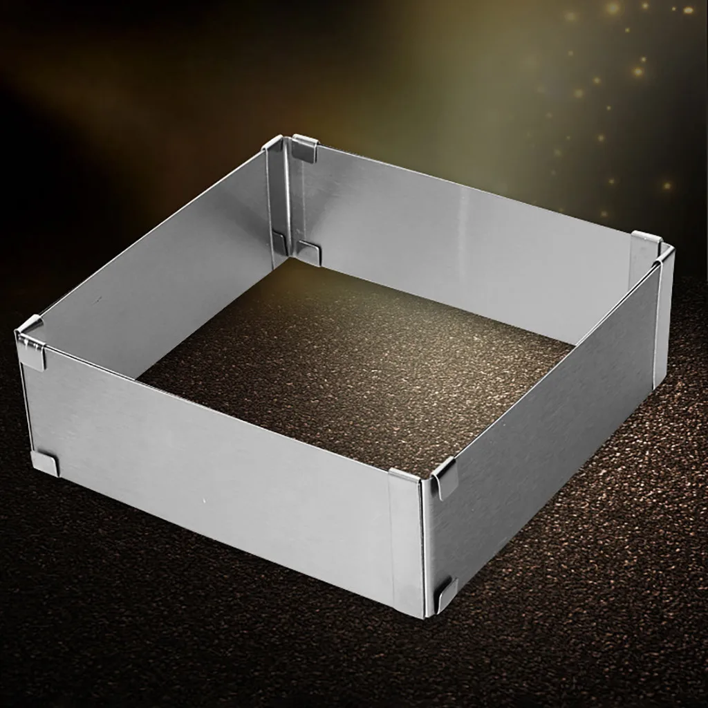 Stainless Steel Square Mousse Cake Mould Adjustable Retractable Movable Cake Mold Kitchen Baking Tools Dessert Accessories
Stainless Steel Square Mousse Cake Mould Adjustable Retractable Movable Cake Mold Kitchen Baking Tools Dessert Accessories