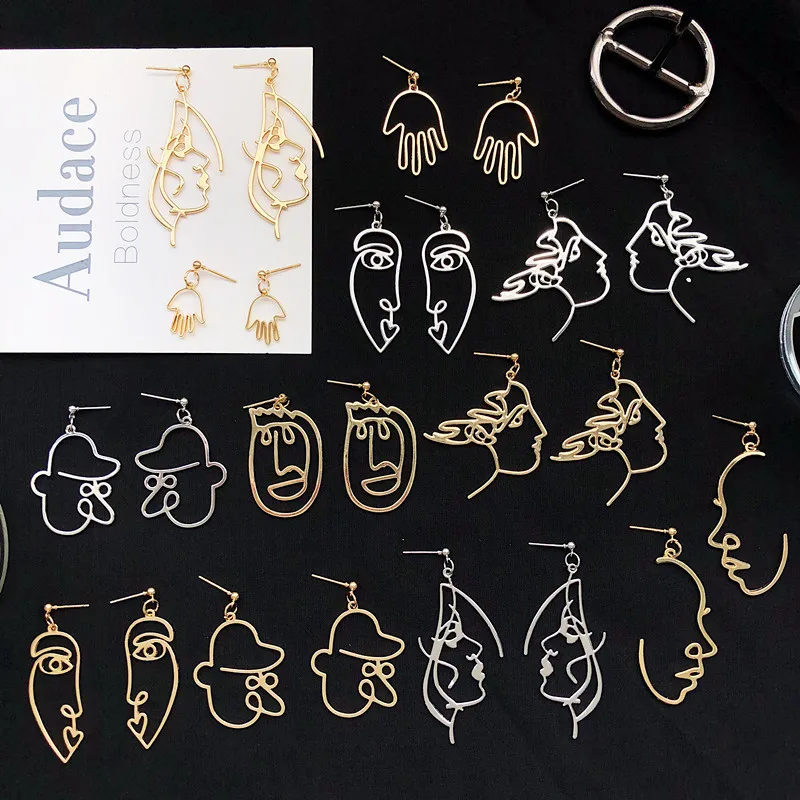 Punk Human Earrings for Women Face Crystal Earrings Fashion Jewelry Trend Abstract Art Statement Hand Metal Cool Earrings 2019
Punk Human Earrings for Women Face Crystal Earrings Fashion Jewelry Trend Abstract Art Statement Hand Metal Cool Earrings 2019