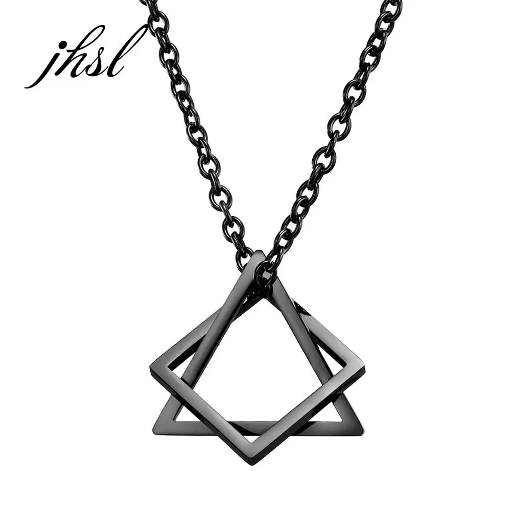 JHSL Trendy Men Geometure Triangle Square Pendants Necklace Stainless Steel Fashion Jewelry Boyfriend/ Father/Son Gift
JHSL Trendy Men Geometure Triangle Square Pendants Necklace Stainless Steel Fashion Jewelry Boyfriend/ Father/Son Gift