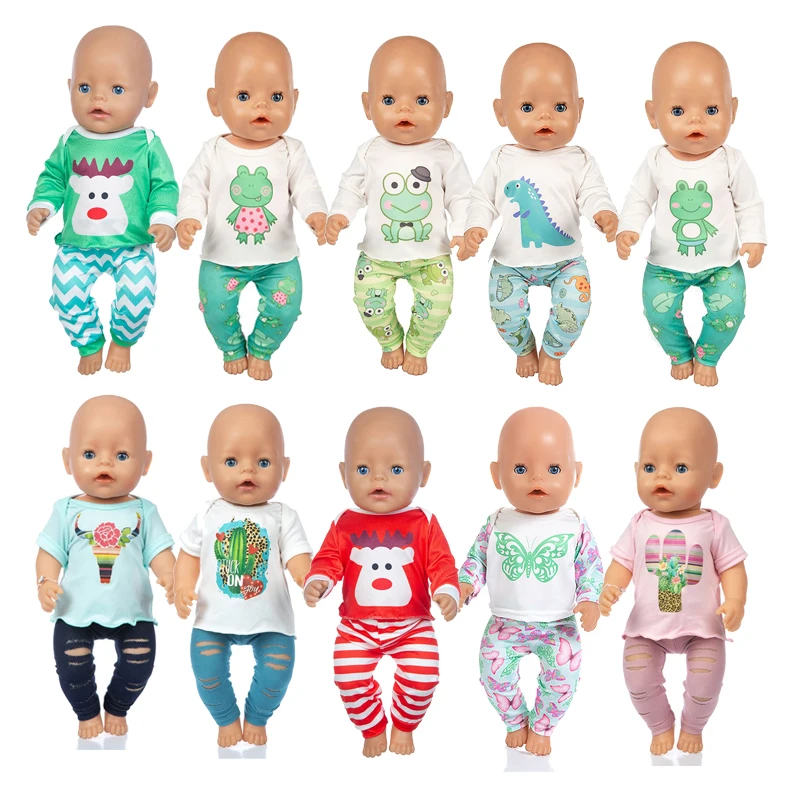 Fit 17 inch 43cm Baby New Born Doll Clothes Accessories Doll Cactus Dinosaur Frog Ripped Pants Suit For Baby Birthday Gift
Fit 17 inch 43cm Baby New Born Doll Clothes Accessories Doll Cactus Dinosaur Frog Ripped Pants Suit For Baby Birthday Gift