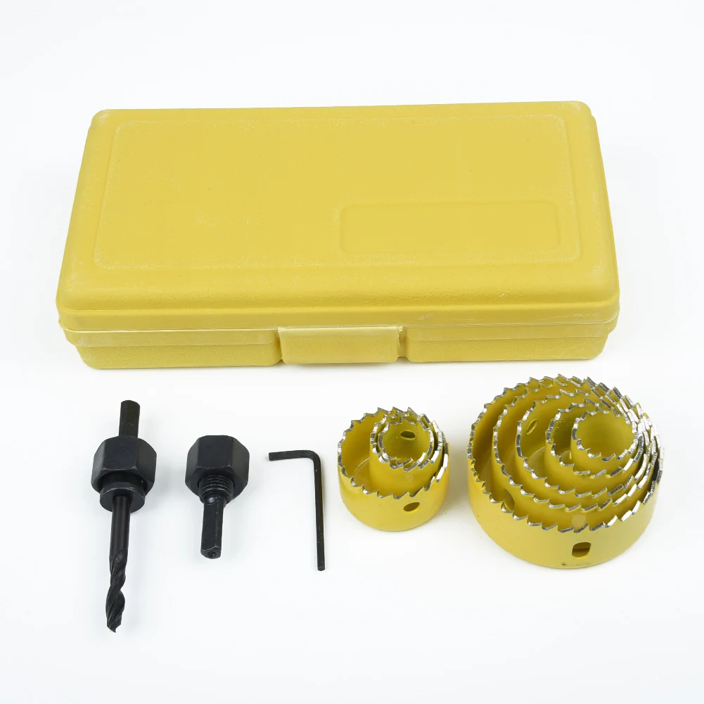 Sheet Drill Cutting Gadget Pack Working 19-64mm Carbon Steel Hole Saws Wood Metal Tool 11Pcs Parts New Quality
Sheet Drill Cutting Gadget Pack Working 19-64mm Carbon Steel Hole Saws Wood Metal Tool 11Pcs Parts New Quality