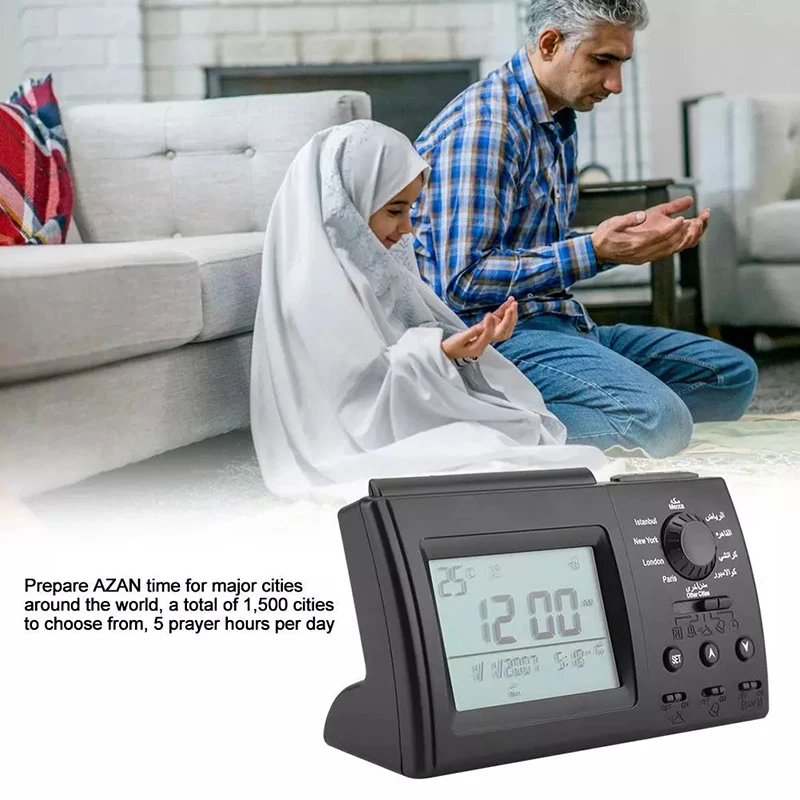 Islamic Digital Alarm Clock Muslim Pray Time Reminder Time Clock Temperature Display Desktop Decor Clock Dairy Meals Time Clock
Islamic Digital Alarm Clock Muslim Pray Time Reminder Time Clock Temperature Display Desktop Decor Clock Dairy Meals Time Clock