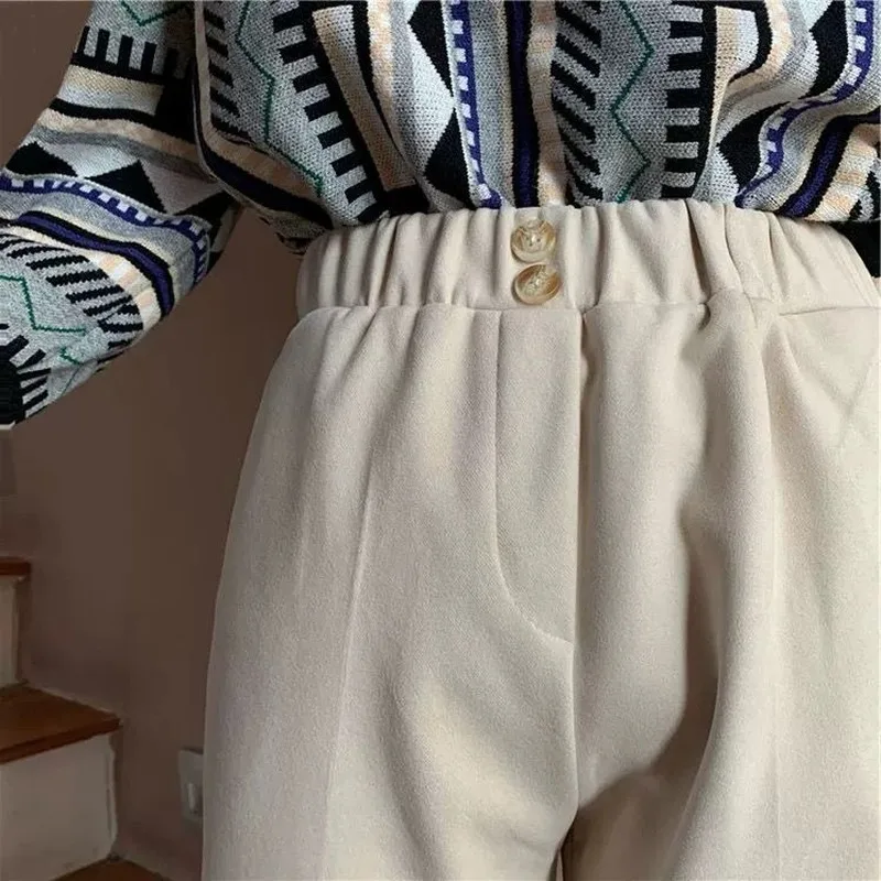 Pants Women Straight Elastic Waist Solid Minimalist Vintage Thicker Loose Casual Female Trousers Harajuku All-match Trendy Daily
Pants Women Straight Elastic Waist Solid Minimalist Vintage Thicker Loose Casual Female Trousers Harajuku All-match Trendy Daily