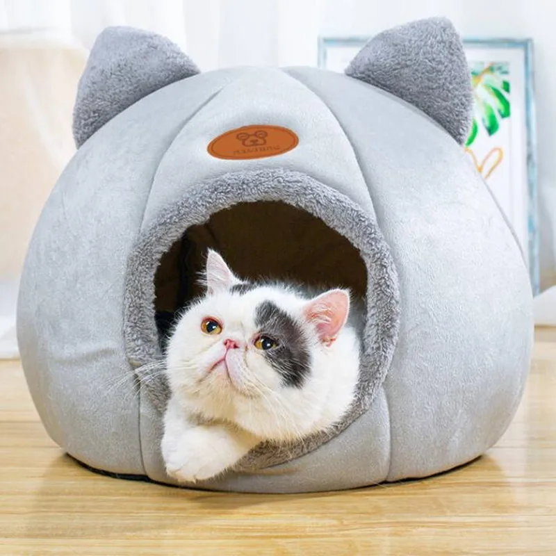 Фото Съемная кровать для кошек домашний домик и собак с матрасом теплая Домашняя