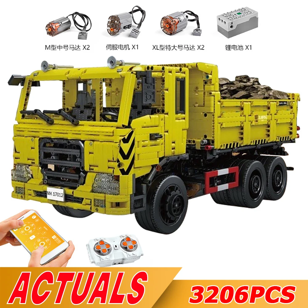 MOULD KING 17012 High-Tech Car Toys The APP RC Motorized Three Way Dump Truck Model Assembly Car Building Block Brick Kids Gifts
MOULD KING 17012 High-Tech Car Toys The APP RC Motorized Three Way Dump Truck Model Assembly Car Building Block Brick Kids Gifts