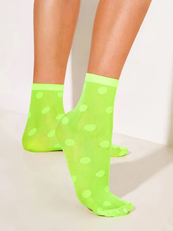 Neon Green Polka Dot Women Socks Transparent Ladies Mesh Socks Sexy Streetwear Harajuku Lovely Female Summer Short Ankle Socks
Neon Green Polka Dot Women Socks Transparent Ladies Mesh Socks Sexy Streetwear Harajuku Lovely Female Summer Short Ankle Socks