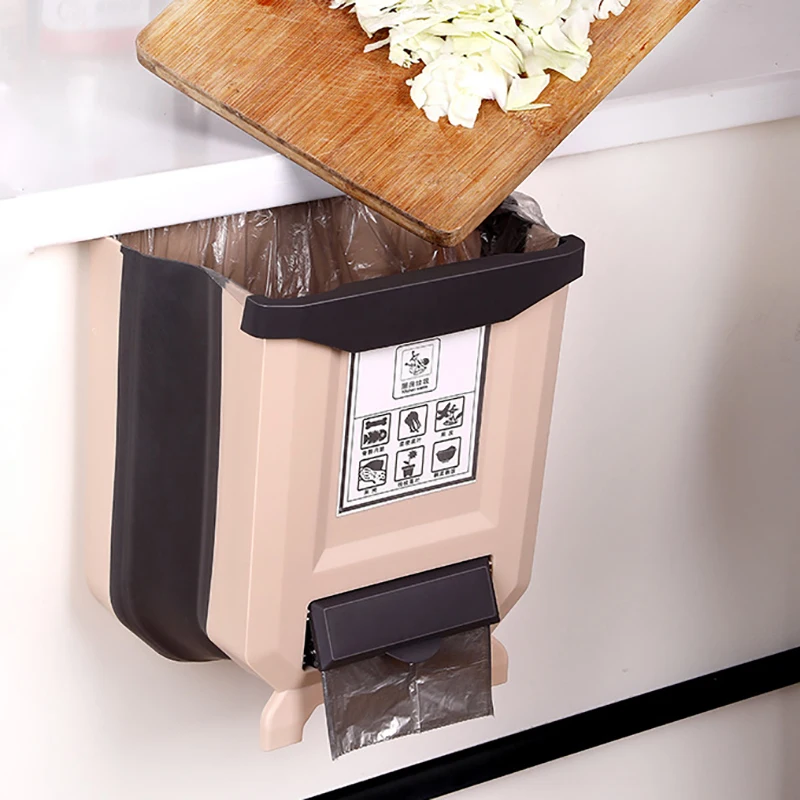 Kitchen folding wall-mounted trash can home cabinet door hanging car storage waste basket creative classification trash can
Kitchen folding wall-mounted trash can home cabinet door hanging car storage waste basket creative classification trash can