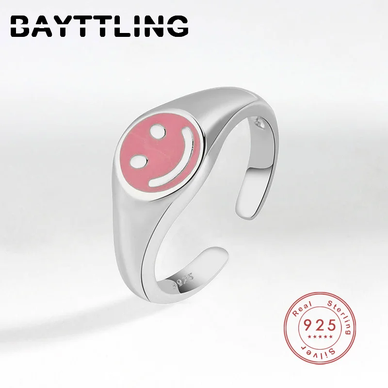 BAYTTLING 925 Silver Glossy Smiley Ring For Women Fashion Simple Open Ring Couple Jewelry Gift
BAYTTLING 925 Silver Glossy Smiley Ring For Women Fashion Simple Open Ring Couple Jewelry Gift